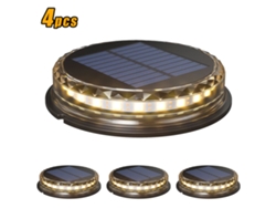 Luces solares para jardín exterior IP68, 4 unidades, luz cálida