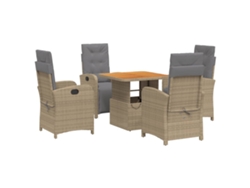 Maison Exclusive - Set Comedor De Jardín 5 Pzas Con Cojines Ratán Sintético Beige