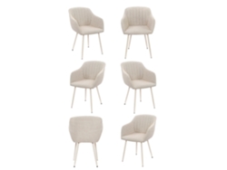 Sillas De Comedor Goeurvant 711(pack De 6, Beige, Tela)