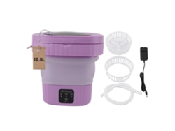 Lavadora Plegable De 10,5 L, Automática, Portátil, Mini, De Secado Suave Con Manguera De Desagüe Morada.