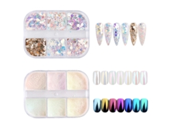 Juego De Uñas Postizas Cromáticas Chic Ice, Uñas Postizas De Cromo Blanco Perlado, Diseño Cuadrado Para Ocasiones Versátiles.
