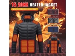 2xl Tengoo Hj-15 Jaqueta Aquecida Unissex 15 Zonas Aquecimento Usb Jaqueta Térmica Inteligente Casaco Capuz Aquecido Motociclismo Ar Livre
