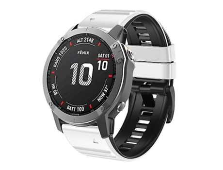 Correa para reloj Garmin Fenix 7/7X/6/6X/5/5X 22mm, correa de silicona bicolor, blanco y negro VENISYMLIS
