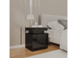 Mesa de Cabeceira LOVELY HOME Mesinha 45X35X52 Cm Aglomerado Preto Brilhante
