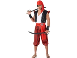 Disfraz de Pirata rojo a rayas para hombre