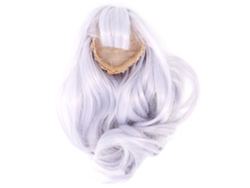 Peluca Larga Rizada Para Muñeca, Cabello Sintético Resistente Al Calor, Color Azul Bruma.