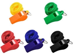 Omni-paquete De 5 Silbatos De Plástico Com Corda De Nylon Macia Para Treinadores, Salvavidas E Desportos