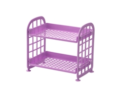 VVJIJILLY Rack De Armazenamento Dobrável De 2 Camadas, Rack Simples Para Banheiro E Mesa