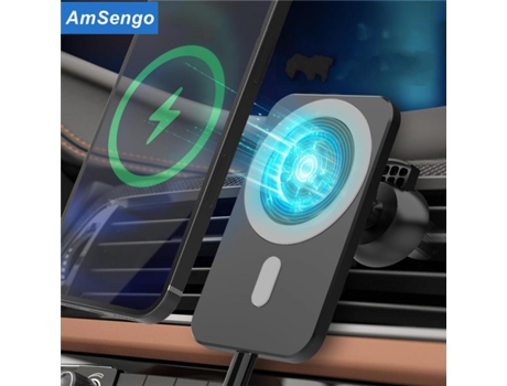 Cargador Coche Inalámbrico Carga Rápida Negro