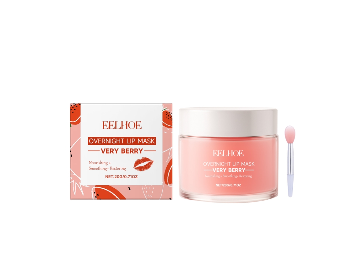 Mascarilla labial nutritiva para dormir con frutos del bosque.