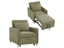 Sofá Cama Ajustable 3 En 1, 74x85,5x82 Cm, Verde Oscuro.