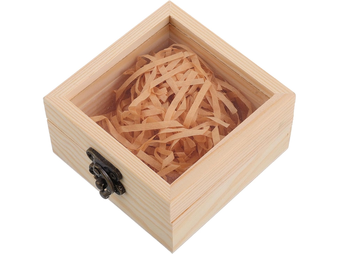 Madera Vintage Multifuncional Cristal Embalaje Rafia Joyas Pulseras Almacenamiento Manualidades Caja Tapa