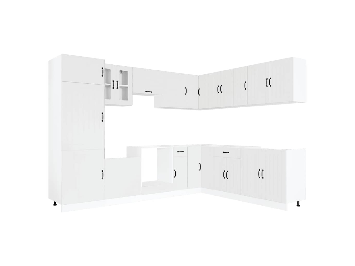 Juego de gabinetes de cocina blancos Lucca de 14 piezas EXCLUSIVO DE LA CASA