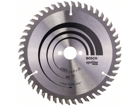 Disco de Sierra Circular BOSCH Optiline Madera 160x20/16x2.6 mm - 48