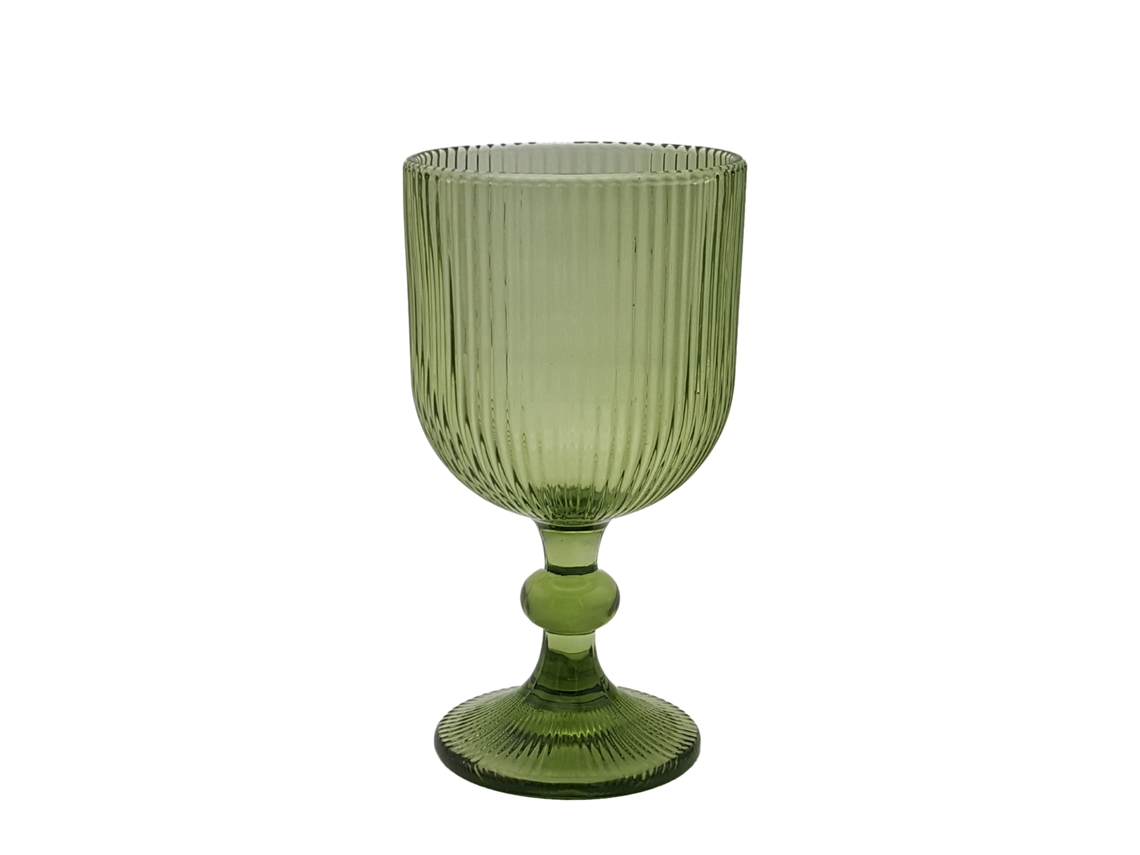 Set de 6 Vasos Rayas 330 ml Verde MY GLASS