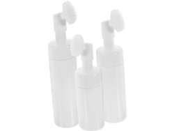 Juego De 3 Botellas Dispensadoras De Espuma, Botellas Portátiles Con Bomba Y Cabezal De Cepillo, Y Botellas De Silicona.