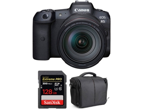 Kit Cámara Mirrorless, Objectivo y Accesorios CANON EOS R5 (45 MP - Sensor: Full Frame - ISO: 100 a 51200)