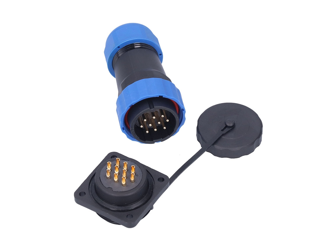 Conector De Alimentación Impermeable Ip68, Enchufe Y Toma De Aviación Cuadrados, 4 Orificios, 380 V 10 A Sp2810