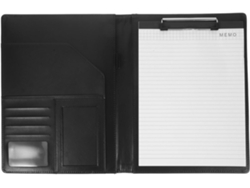 Organizador de archivos multifuncional A4 en piel negra, cartera para documentos (sin calculadora) SFUSHOS