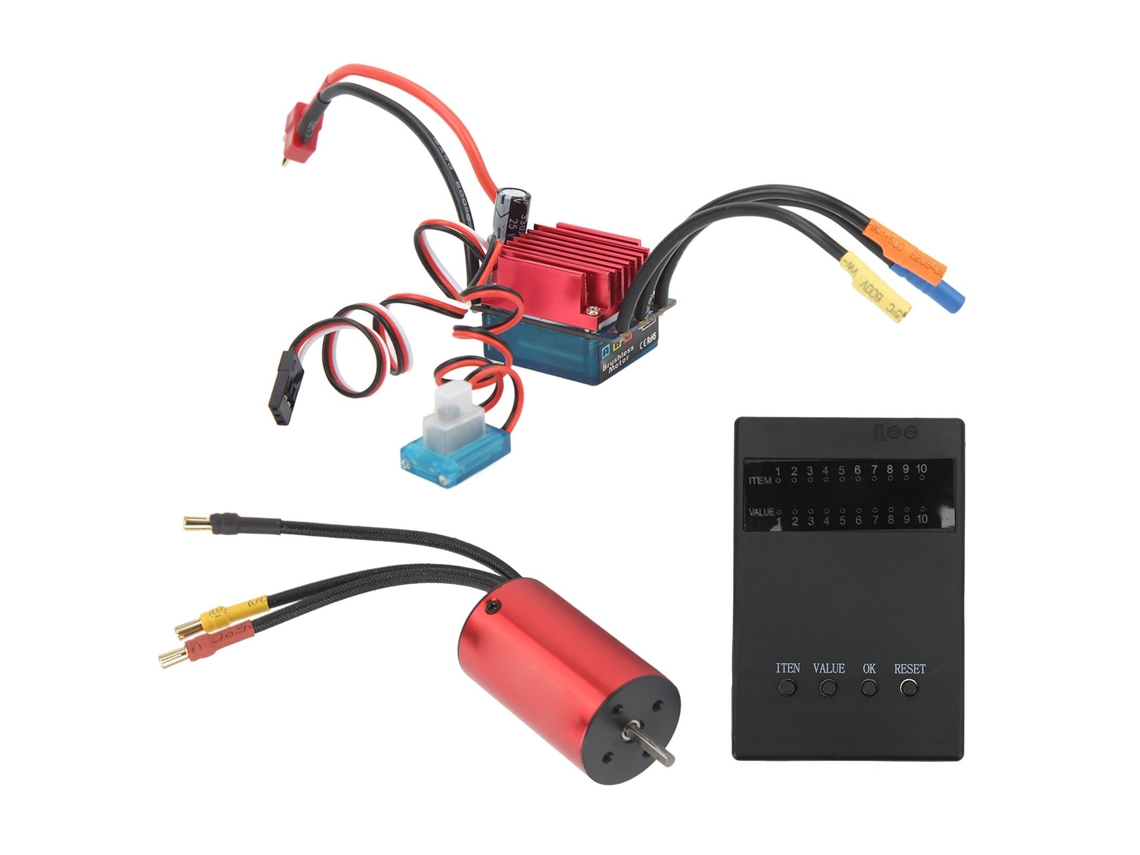 Combo Motor Brushless Impermeable S2845 2800kv + Esc 35a + Tarjeta De Programación Para Coches Rc 1/12 Traxxas Hsp