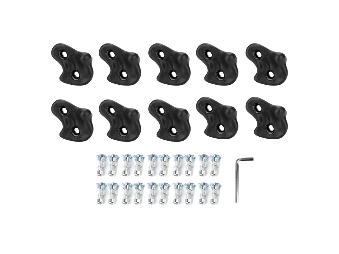 10 Piezas Agarres De Escalada En Pe Para Pared De Rocas, Confortables Y Ergonómicos, Para Interior Y Exterior, Negro