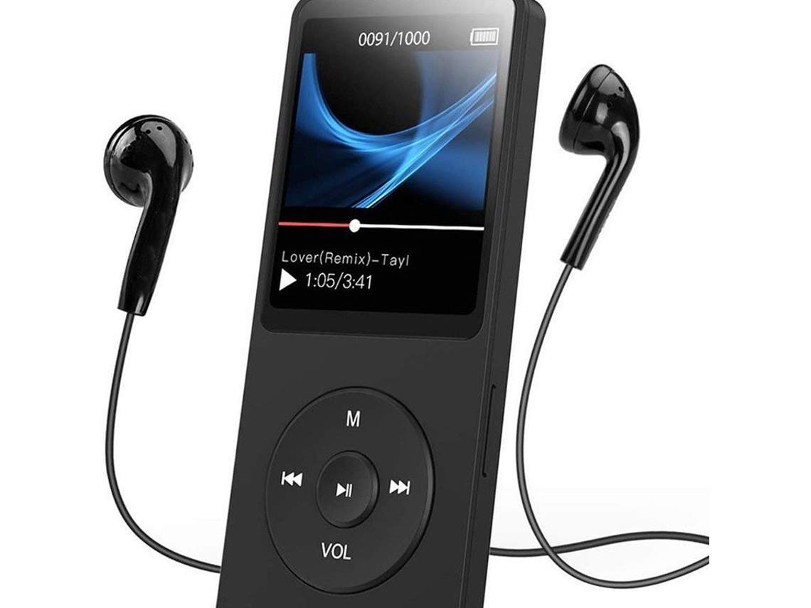MP3 YIZHOOD (sin tarjeta)Pantalla LCD de música sin pérdidas Bluetooth compatible con tarjeta TF negro