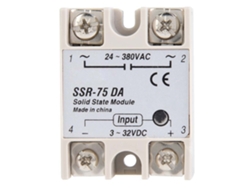 Relé de Estado Sólido SSR 75DA 75A DC 3-32VDC AC 24-380VAC Anti vibração Alta Velocidade S/MARCA