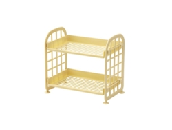 2026-41150-estante Doble Plegable Baño Organizador Maquillaje Abs 21.5x14x20.5cm Amarillo