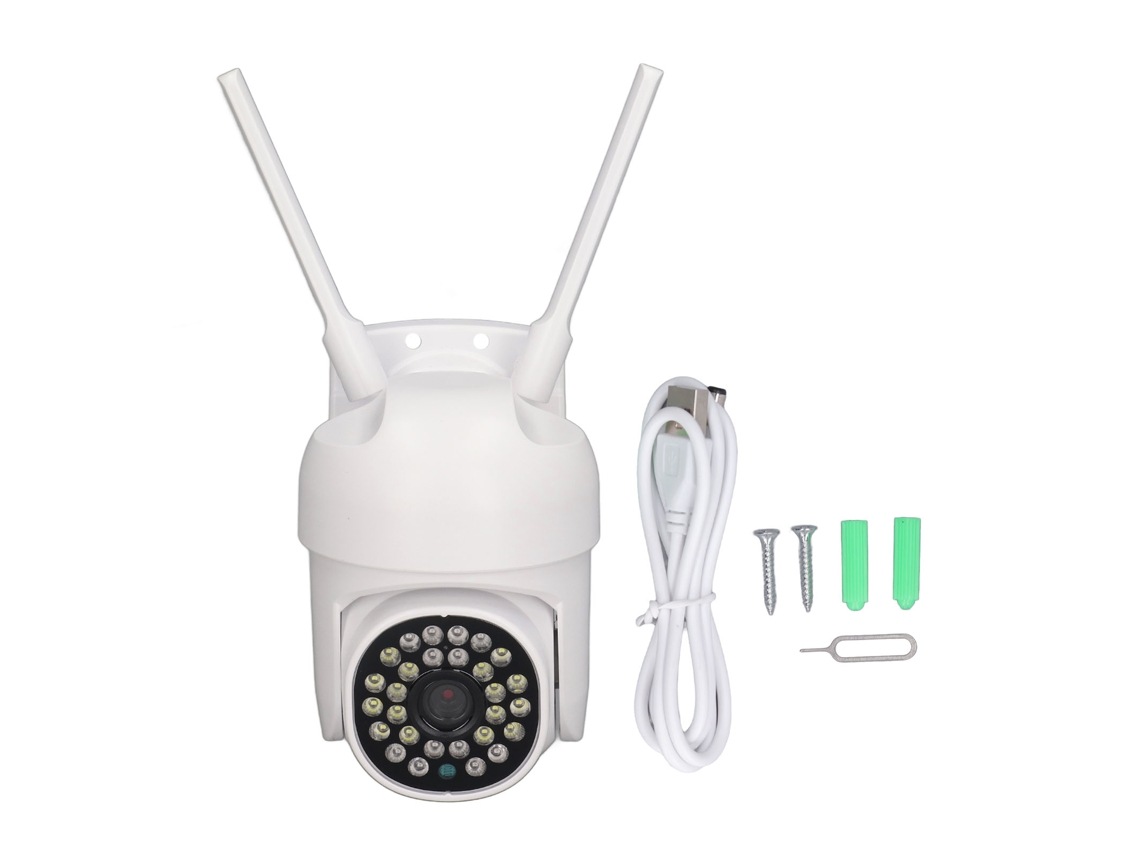Cámara De Vigilancia Wifi Giratoria De 360°, Hd 1080p, Visión Nocturna, Intercomunicador Bidireccional, Para Exteriores.