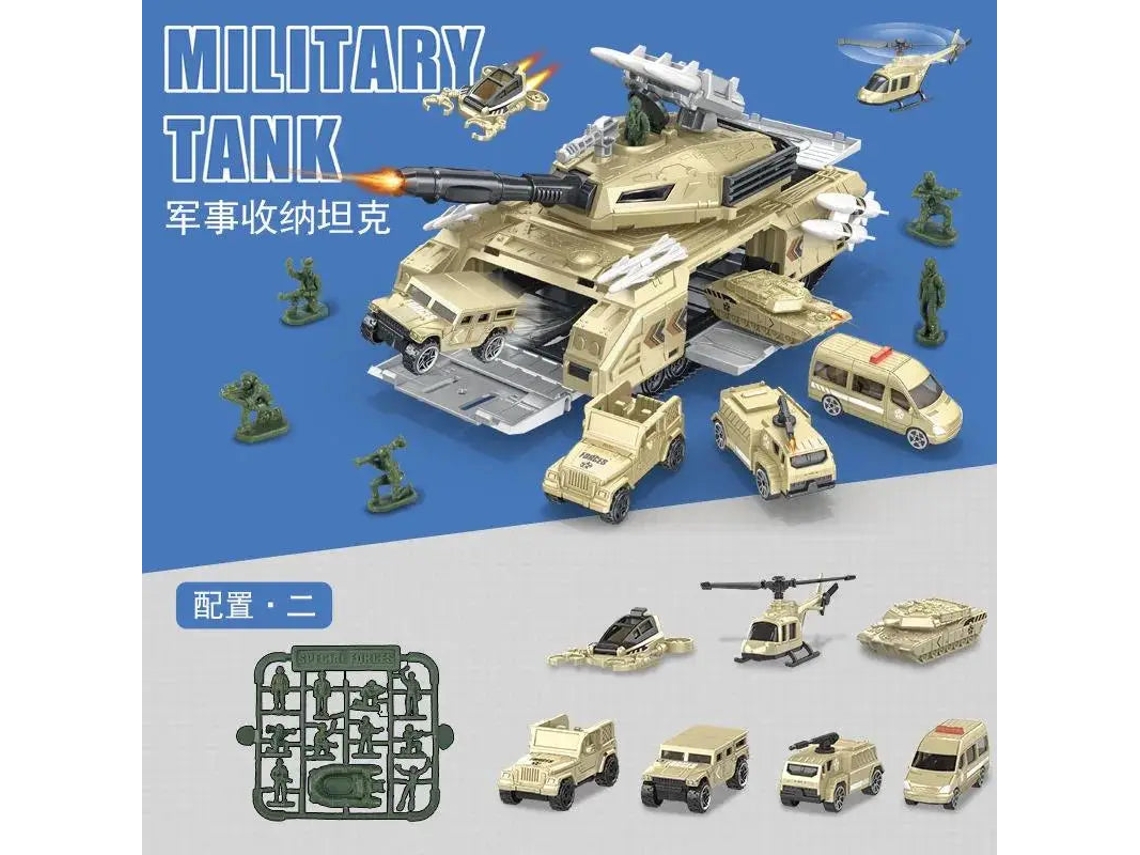 Tanque de juguete para niños, simulación de guerra, base militar, se puede guardar, entrenador, avión, set, ensamblado, modelo educativo, juguetes.
