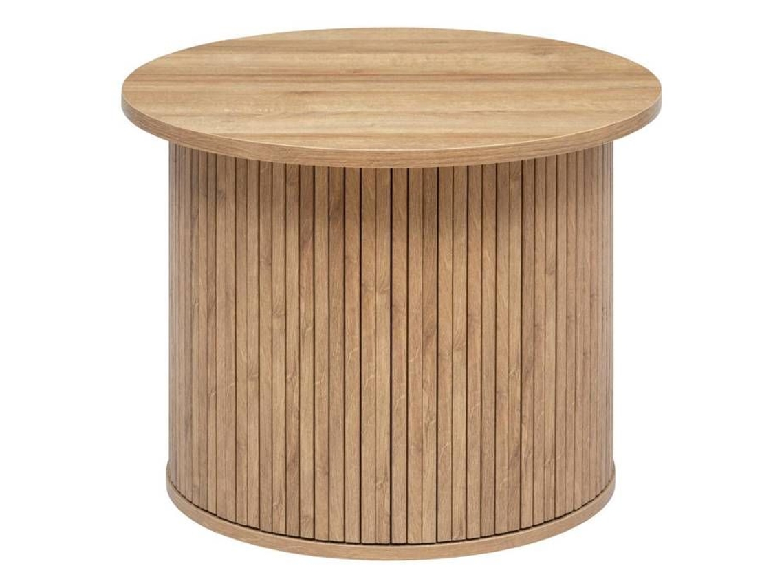 Mesa De Centro Colva En Chapado Con Efecto Madera D60cm Madera Natural Atmosphera Interior Designer