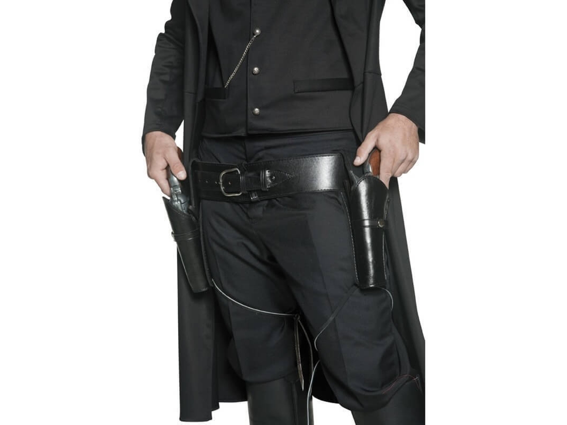 VPMKP-Cinturón DISFRAZZES Con 2 Pistoleras Negro (Talla Universal )