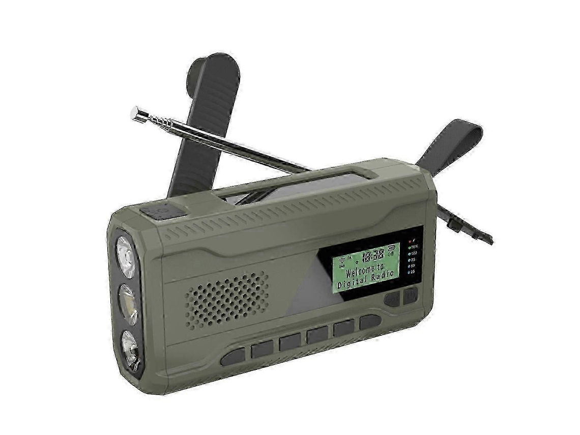 Radio de emergencia Bluetooth DAB/FM 2025 con batería integrada de 4500 mAh, portátil, solar y con manivela GOKOCO
