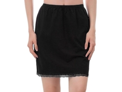 2026-falda Petticoat De Encaje Para Mujer Elástica Antiadherente Media Cintura Talla Única Blanco