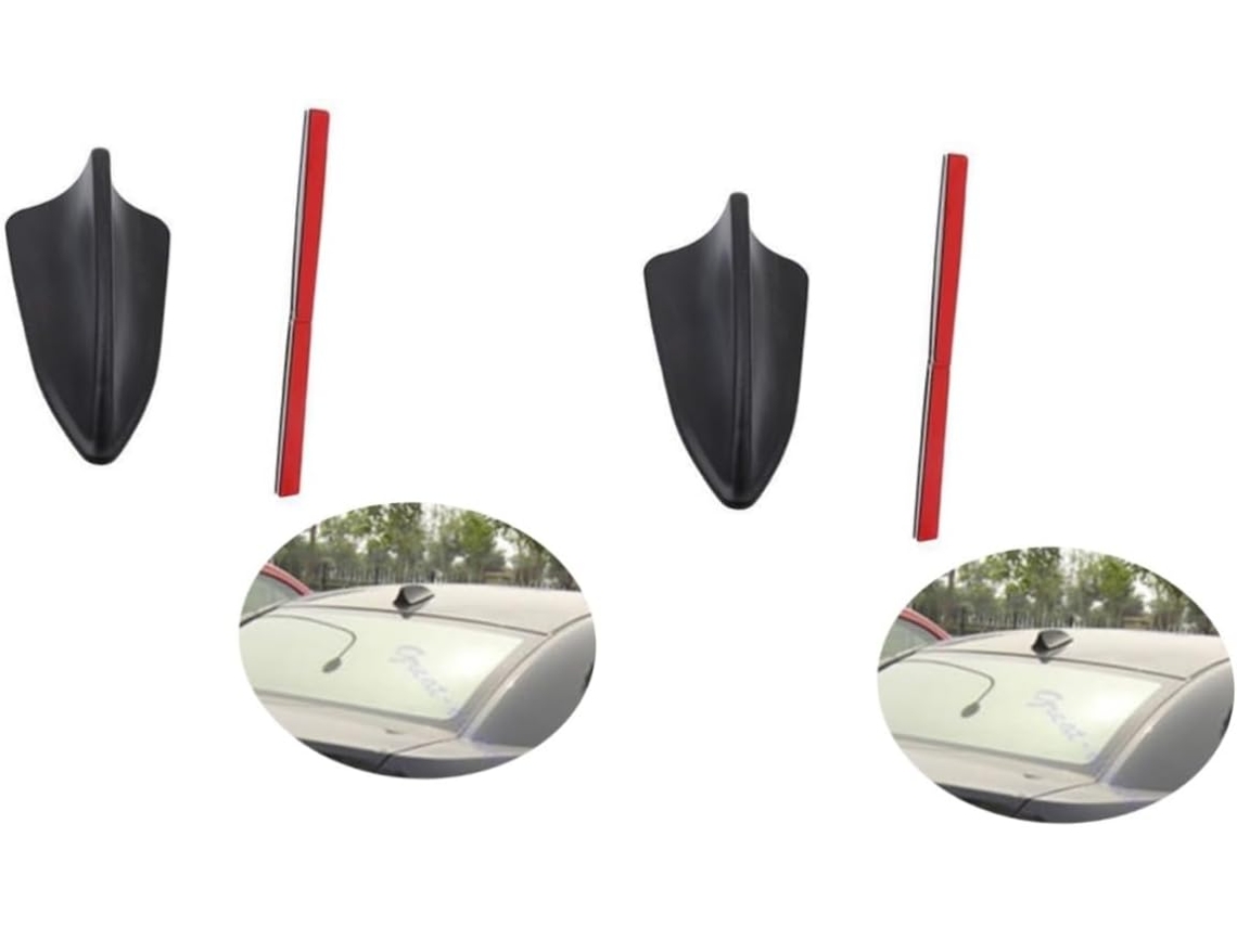 Antena Decorativa Universal Em Formato De Barbatana De Tubarão, Em Duas Peças, Para Acessórios De Carro.