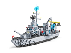 Juguetes de bloques de portaaviones militares, bloques Lego y obras arquitectónicas