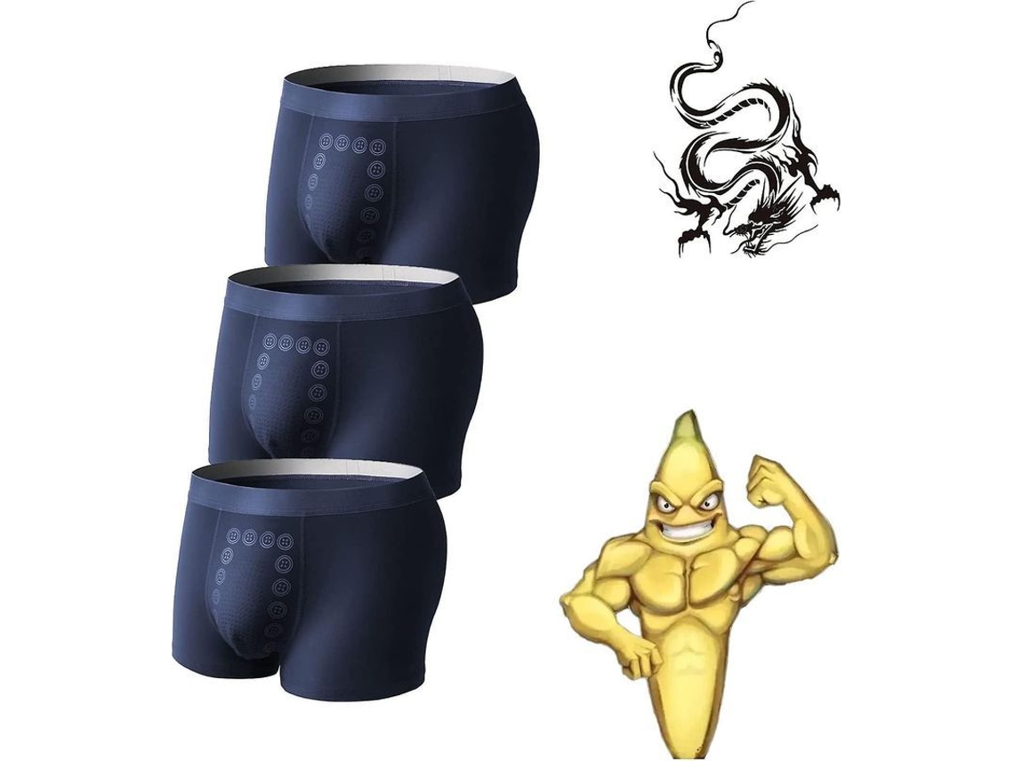 2026-3pcs Ropa Interior Masculina Con Terapia De Campo Energético Eft, Mejora La Circulación Y La Salud Con Magnetos Y Telas De Turmalina
