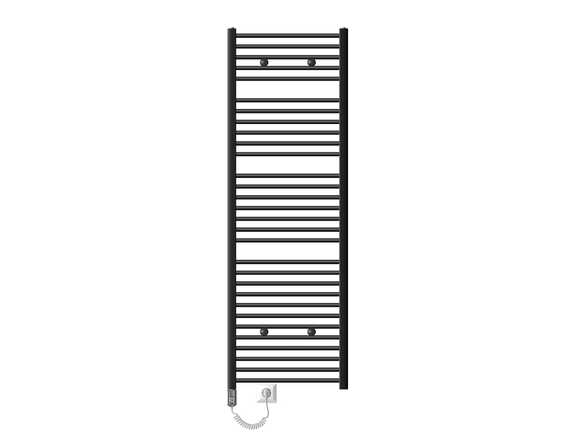 Radiador eléctrico de baño con elemento calefactor 900W 600x1800 mm antracita recto con conexión lateral ECD