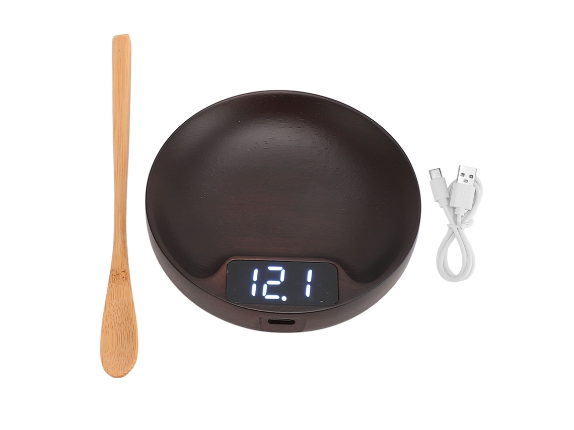 Balanza digital de madera para té, precisión de 0,1 g, rango de medición de 0,1 a 100 g, recargable, para cocina.