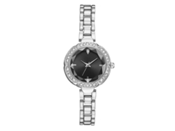 Reloj De Pulsera De Cuarzo Para Mujer Con Esfera Redonda Y Correa De Aleación Blanca Plateada, Informal Y Elegante.