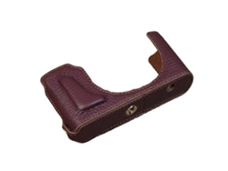 Estuche protector de cuero genuino compatible con cámaras digitales Leica D Lux, cubierta de base con soporte de batería extraíble Facpoet (tipo 109)