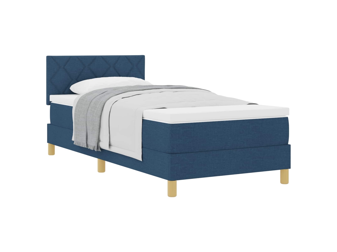 Maison Exclusive - Cama Tipo Box Spring Con Colchón Azul 90 X 190 Cm Tela