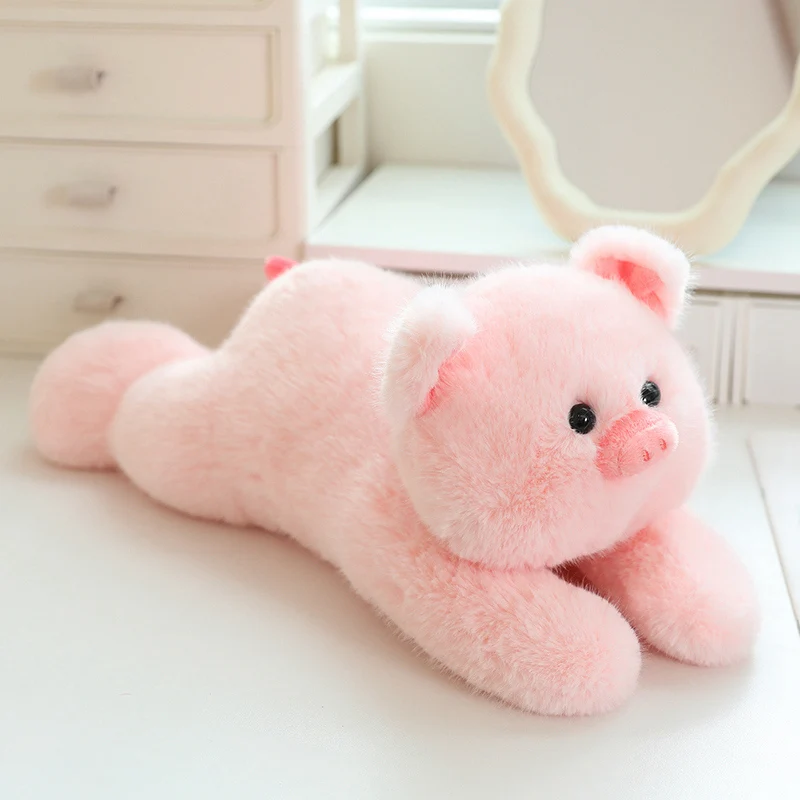 (rosa 70cm) Lindo Peluche Realista De Cerdito De Fiesta Con Forma De Corazón De Anime De Dibujos Animados