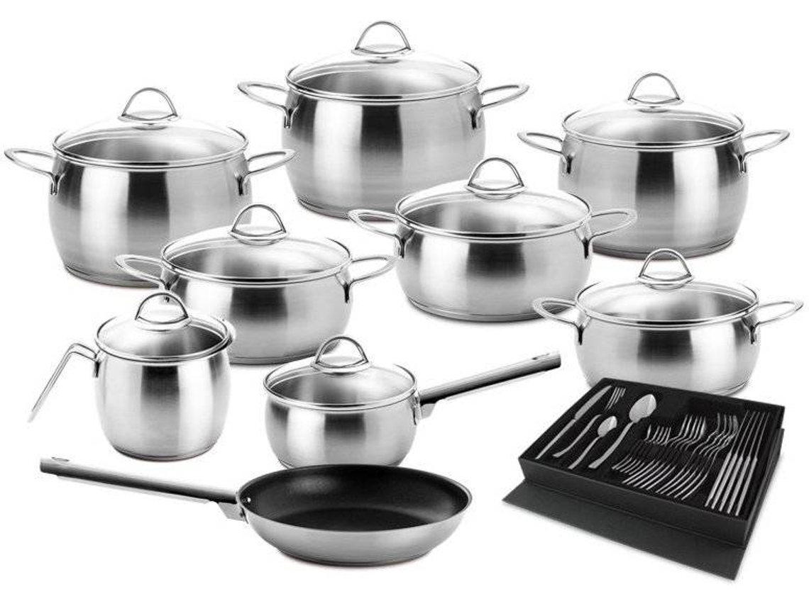 Batería de Cocina SILAMPOS 9Pçs Oceanus Glass Satin