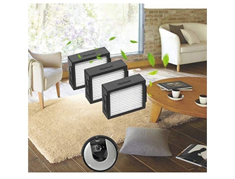Piezas de repuesto para robot aspirador IRobot I7 I7 Roomba E5, 3 filtros HEPA 3 cepillos laterales 1 cepillo principal