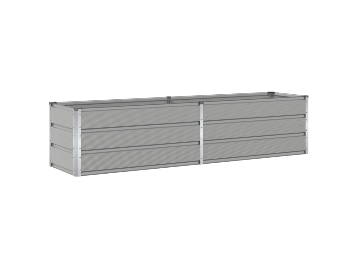 Vidaxl Jardinera Gris Claro 195 X 50 X 45 Cm Acero Galvanizado