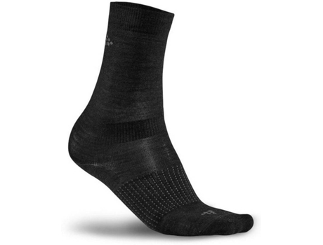 Calcetines para Hombre CRAFT Wool Liner 2 Pares Negro para Montaña (EU 43 - 45)