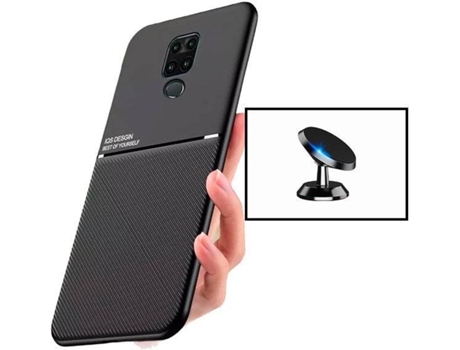 Kit Funda Magnetic Lux y Soporte Magnético de Coche Xiaomi Redmi 9 Activ PHONECARE Negro