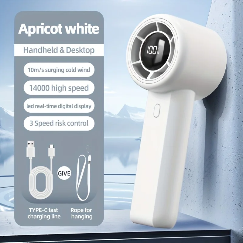 (branco) 1 Mini Ventilador Portátil, Ventilador Portátil De Alta Velocidade, Ventilador Usb Recarregável De 2000mah