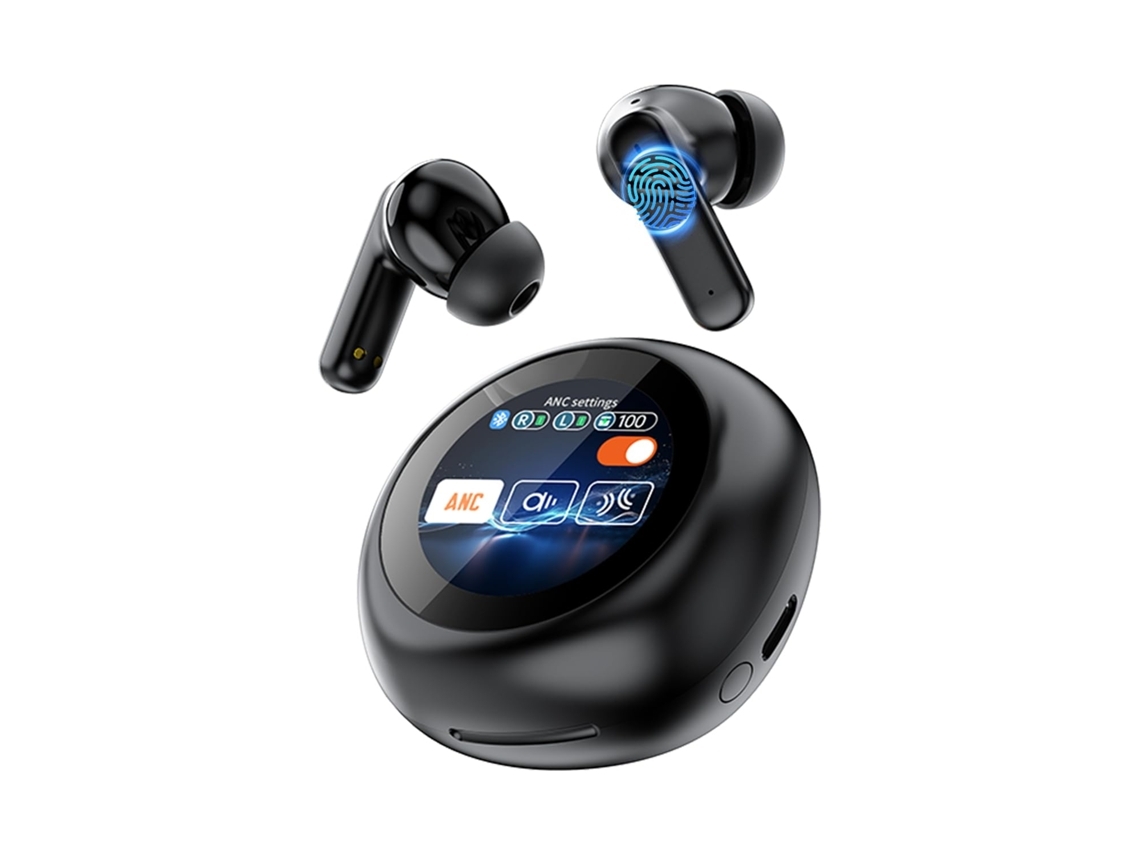 YEMAESRE Auriculares Inalámbricos Led Full Smart Touch Hifi Tela Impermeable Bluetooth con Cancelación De Ruido Negro